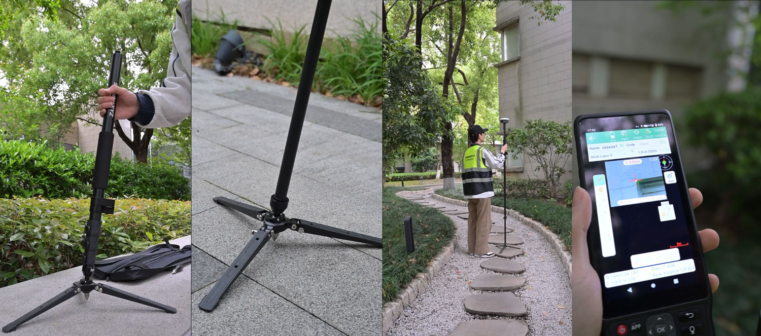 Using a pole stabilizer for Horus laser surveying