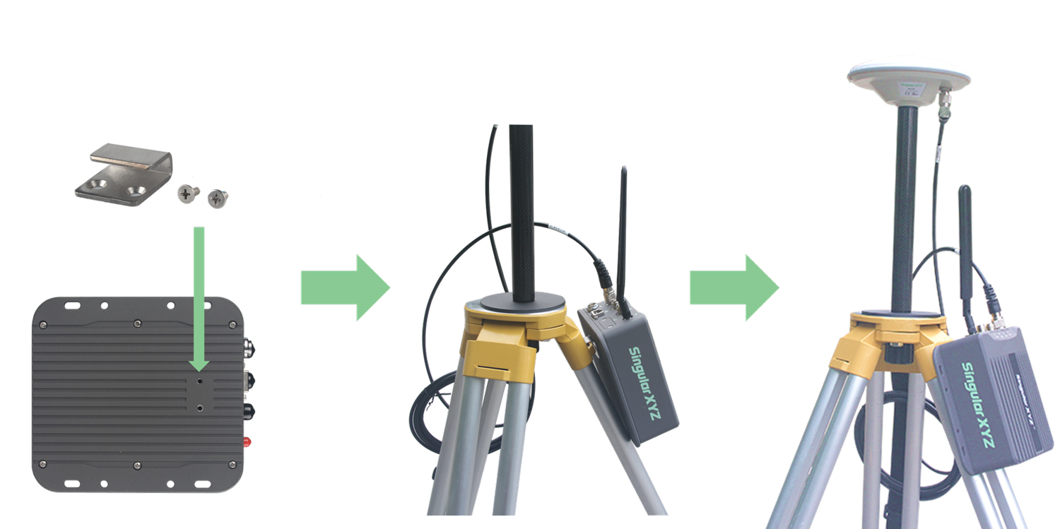 Mounting the SV100 receiver and GNSS antenna on a tripod