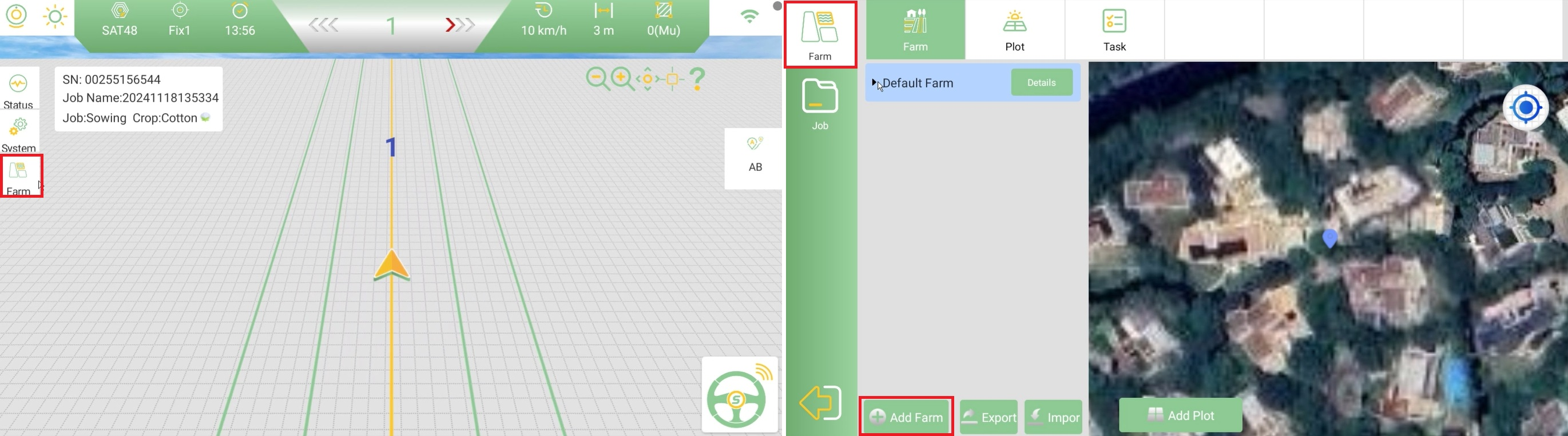 Gazdaságkezelés megnyitása és gazdaság hozzáadása a PrecisionAG-ben