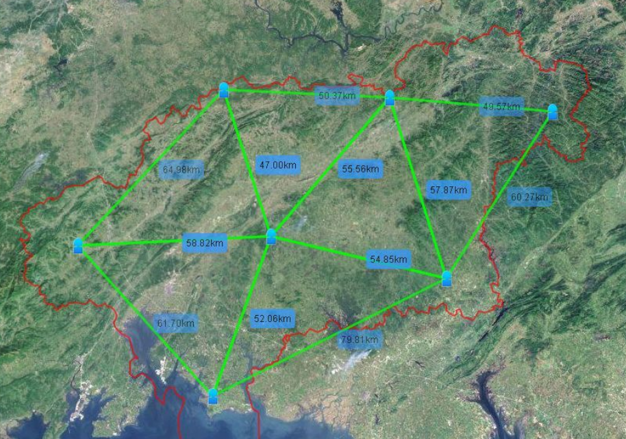 Regionális térképre rajzolt CORS-referenciahálózat