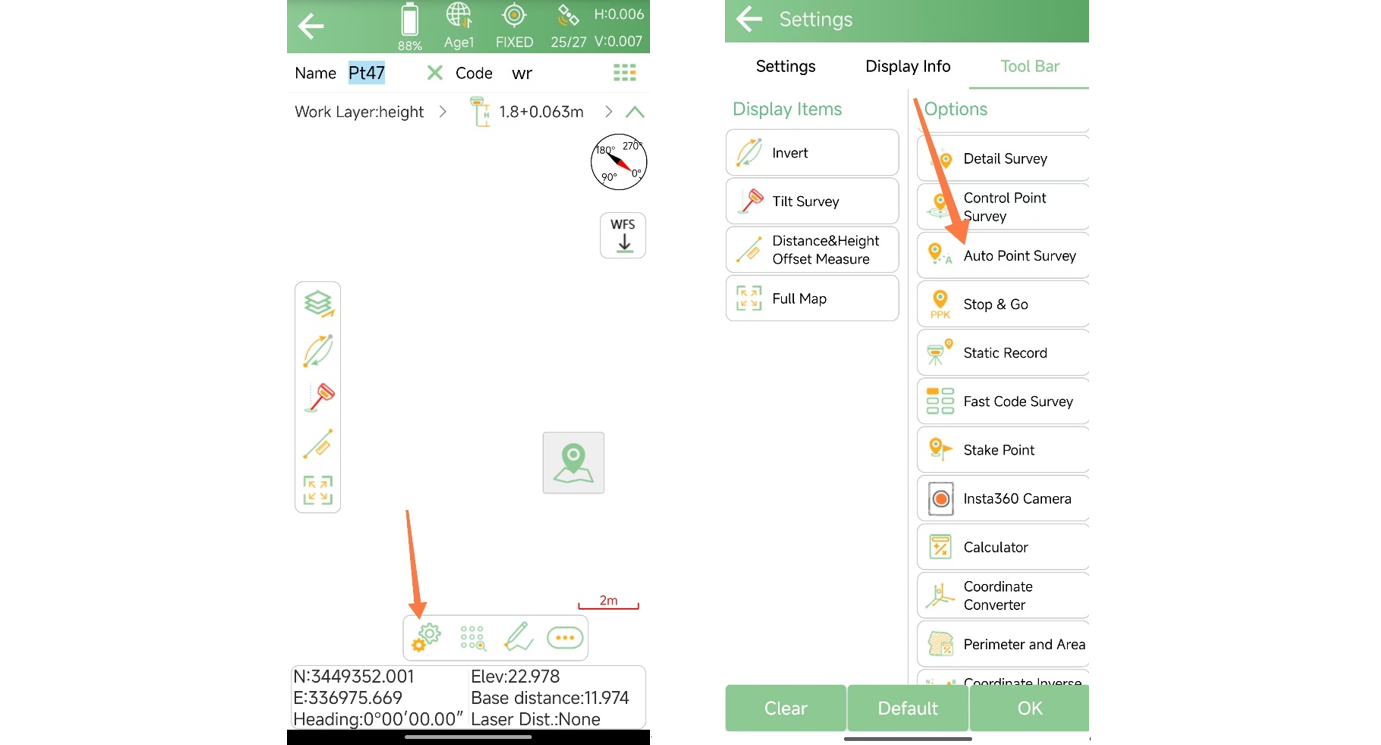 Adding automatic point surveying to the SingularPad toolbar